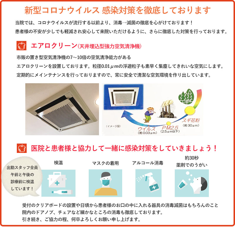 大阪市都島区のみやけ歯科医院での感染対策